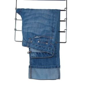 Merona Midrise cuffed lightly distressed Capri Jeans. Size 10